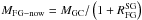Mathematical equation: \hbox{$M_{\rm FG-now} = M_{\rm GC} / \left( 1 + R^{\rm SG}_{\rm FG}\right)$}