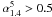 Mathematical equation: \hbox{$\alpha_{1.4}^5>0.5$}