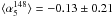 Mathematical equation: \hbox{$\langle \alpha_5^{148}\rangle=-0.13\pm 0.21$}
