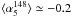 Mathematical equation: \hbox{$\langle\alpha_5^{148}\rangle\simeq-0.2$}