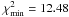 Mathematical equation: \hbox{$\chi^2_{\rm min} = 12.48$}