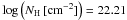 Mathematical equation: \hbox{$\log \left( N_{\rm H}\,[{\rm cm^{-2}}] \right) = 22.21$}