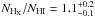 Mathematical equation: \hbox{$N_{\rm H_X}/N_{\rm HI} = 1.1^{+0.2}_{-0.1}$}