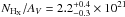 Mathematical equation: \hbox{$N_{\rm H_X}/A_V = 2.2_{-0.3}^{+0.4}\times10^{21}$}