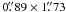 Mathematical equation: \hbox{$0\farcs89\times1\farcs73$}