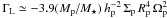 Mathematical equation: \hbox{$\Gamma_{\rm L} \simeq -3.9 (M_{\rm p} / M_{\star})\,h_{\rm p}^{-2}\,\Sigma_{\rm p}\,R^4_{\rm p}\,\Omega^2_{\rm p}$}
