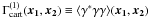 Mathematical equation: \hbox{$\Gamma^{(1)}_{\rm cart}(\vek{x_1},\vek{x_2}) \equiv \langle \gamma^*\gamma\gamma \rangle(\vek{x_1},\vek{x_2})$}