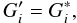 Mathematical equation: \begin{equation} G'_i = G_i^*, \end{equation}