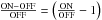 Mathematical equation: \hbox{$\rm \frac{ON-OFF}{OFF}=\left(\frac{ON}{OFF}-1\right)$}