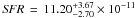 Mathematical equation: \hbox{${\it SFR}\,=\,11.20^{+3.67}_{-2.70}\times10^{-11}$}