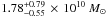 Mathematical equation: \hbox{$1.78^{+0.79}_{-0.55}\,\times\,10^{10}~M_{\odot}$}