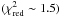 Mathematical equation: \hbox{$(\chi^2_\mathrm{red}\sim 1.5)$}