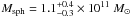 Mathematical equation: \hbox{$M_{\rm sph}=1.1^{+0.4}_{-0.3} \times 10^{11}~ \Msun$}
