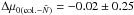 Mathematical equation: \hbox{$\Delta \mu_{0({\rm col.}-\bar{N})}=-0.02 \pm 0.25$}
