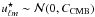 Mathematical equation: \appendix \setcounter{section}{2} \hbox{$u^\star_{\ell m} \sim \mathcal{N}(0,C_{\mathrm{CMB}})$}