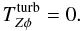 Mathematical equation: \begin{equation} T_{Z\phi}^{\rm turb}=0 . \label{tzphi_prescription} \end{equation}