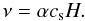 Mathematical equation: \begin{equation} \nu=\alpha c_{\rm s} H . \label{alpha_prescription} \end{equation}