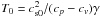 Mathematical equation: \hbox{$T_0=c_{\rm s0}^2/(c_p-c_v)\gamma$}
