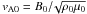 Mathematical equation: \hbox{$v_{\rm A0} = B_0/\!\sqrt{\rho_0 \mu_0}$}