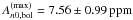 Mathematical equation: \hbox{$A_{n0,{\rm{bol}}}^{\rm{(max)}} = 7.56 \pm 0.99\:{\rm{ppm}}$}