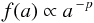 Mathematical equation: \appendix \setcounter{section}{1} \begin{equation} % f(a) \propto a^{\,-p} \label{eq:dustsizedist} \end{equation}