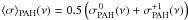 Mathematical equation: \appendix \setcounter{section}{1} \hbox{$\langle\sigma\rangle_{\rm PAH}(\nu)=0.5\left(\sigma_{\rm PAH}^{\,0}(\nu)+\sigma_{\rm PAH}^{+1}(\nu)\right)$}