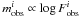 Mathematical equation: \hbox{$m_{\rm obs}^i\propto\log F_{\rm obs}^i$}