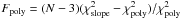 Mathematical equation: \hbox{$F_{\rm poly} = (N - 3)(\chi^2_{\rm slope} - \chi^2_{\rm poly})/\chi^2_{\rm poly}$}