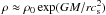 Mathematical equation: \hbox{$\rho\approx\rho_0\exp(GM/r\cs^2)$}