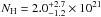 Mathematical equation: \hbox{$N_{\rm H} = 2.0^{+2.7}_{-1.2}\times 10^{21}$}
