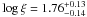 Mathematical equation: \hbox{$\log \xi = 1.76^{+0.13}_{-0.14}$}