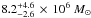 Mathematical equation: \hbox{$8.2^{+4.6}_{-2.6} \,\times\, 10^6~\Msun$}