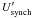 Mathematical equation: \appendix \setcounter{section}{1} \hbox{$U^{\prime}_{\rm synch}$}