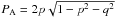 Mathematical equation: \hbox{$P_{\rm A} =2p\sqrt{1-p^2-q^2}$}