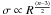 Mathematical equation: \hbox{$\sig \propto R^{{(n-3)\over 2}}$}