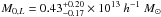 Mathematical equation: \hbox{$M_{0,L}=0.43^{+0.20}_{-0.17}\times 10^{13}~h^{-1}~M_{\odot}$}
