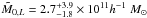 Mathematical equation: \hbox{$\tilde{M}_{0,L}=2.7^{+3.9}_{-1.8} \times 10^{11}h^{-1}~M_{\odot}$}