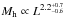 Mathematical equation: \hbox{$M_{\rm h} \propto L^{2.2^{+0.7}_{-0.6}}$}