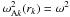 Mathematical equation: \hbox{$\omega_{{\rm A}k}^2(r_k) = \omega^2$}