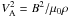 Mathematical equation: \hbox{$V_{\rm A}^2 = B^2/\mu_0\rho$}