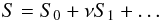 Mathematical equation: \begin{equation} S = S_0 + \nu S_1 + \dots \label{eq:4.2} \end{equation}
