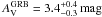 Mathematical equation: \hbox{$A_{\rm V}^{\rm GRB} = 3.4_{-0.3}^{+0.4}\,\rm{mag}$}