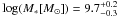 Mathematical equation: \hbox{$\log (M_\ast [\Msun]) = 9.7^{+0.2}_{-0.3}$}