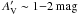 Mathematical equation: \hbox{$A'_{\rm V} \sim 1 {-} 2\,\rm{mag}$}