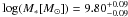 Mathematical equation: \hbox{$\log (M_\ast [\Msun]) = 9.80^{+0.09}_{-0.09}$}