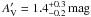 Mathematical equation: \hbox{$A'_{\rm V} = 1.4^{+0.3}_{-0.2}\,\rm{mag}$}