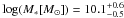 Mathematical equation: \hbox{$\log (M_\ast [\Msun]) = 10.1^{+0.6}_{-0.5}$}
