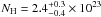 Mathematical equation: \hbox{$N_{\rm H} = 2.4^{+0.3}_{-0.4} \times 10^{23}$}