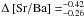 Mathematical equation: \hbox{$\Delta\left[{\rm Sr/Ba}\right] =^{-0.42}_{-0.26}$}