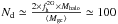 Mathematical equation: \hbox{${N_{\rm d}} \simeq \frac{2 \times {f_{\rm h}^{\rm 2G}} \times {M_{\rm halo}}}{\langle {M_{\rm gc}} \rangle} \simeq 100$}